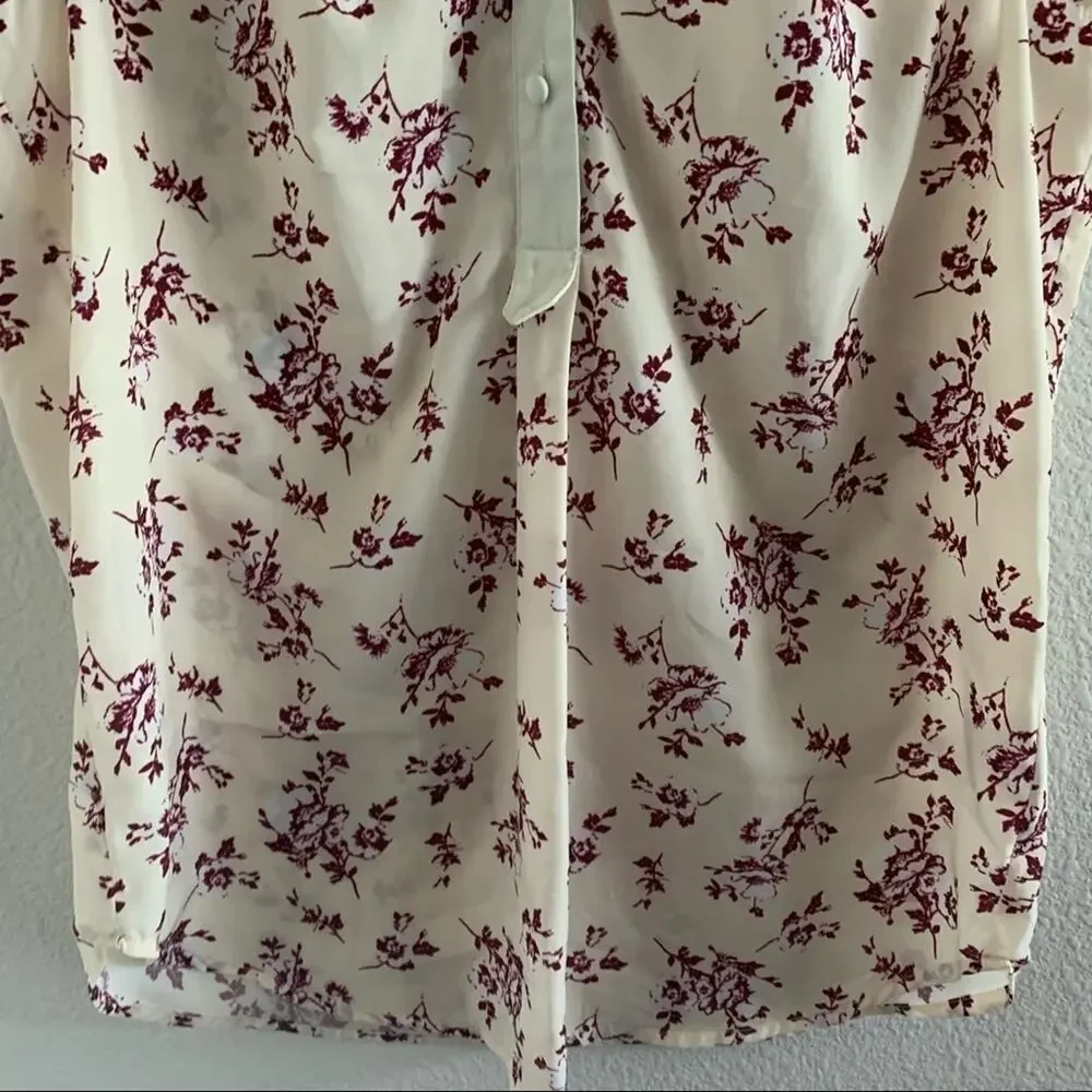 Modcloth Cream White Floral Top Blouse Medium - Picture 10 of 11